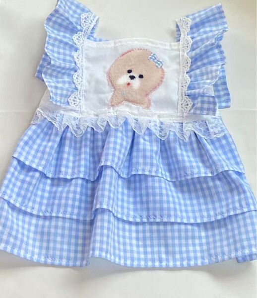 ハンドメイドペット服 犬服背丈:21c m胴回り:31cm (D49)