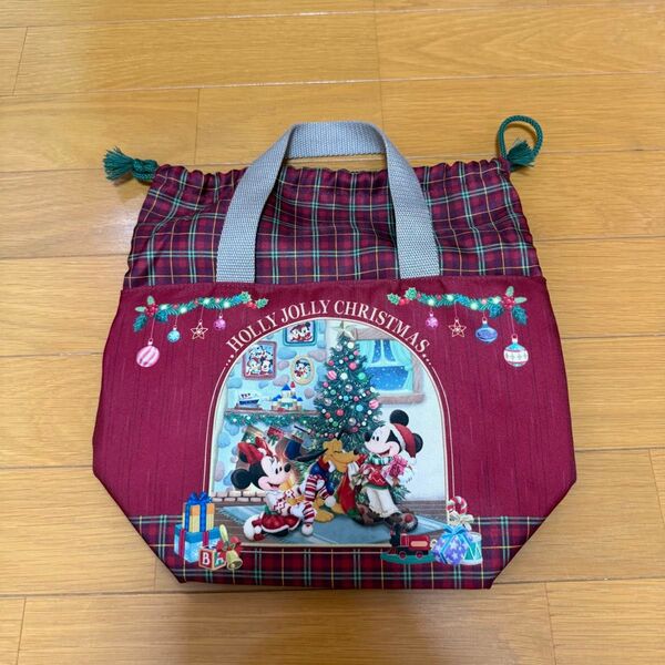 ミッキー ミニー クリスマス バッグ 東京ディズニーランド スーベニア ホリデー トートバッグ お弁当袋 ランチバッグ