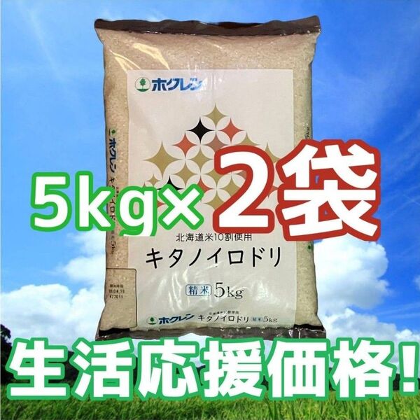 生活応援価格!! ホクレン キタノイロドリ 5kg×2袋 計10kg 精米 北海道産 ブレンド米