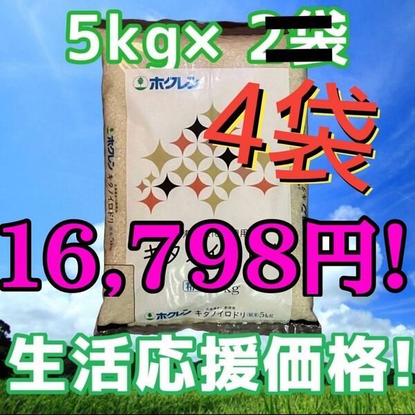 生活応援価格!! ホクレン キタノイロドリ 5kg×4袋 計20kg 精米 北海道産 ブレンド米 白米 お米 5月中旬精米