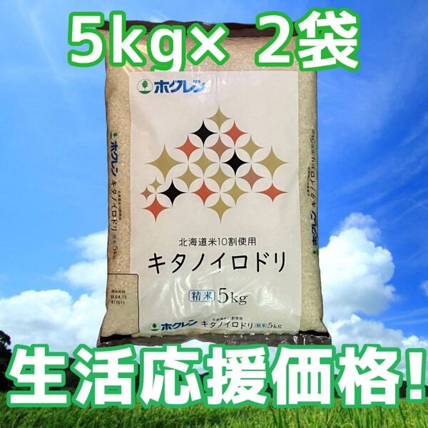 生活応援価格!! ホクレン キタノイロドリ 5kg×2袋 計10kg 精米 北海道産 ブレンド米