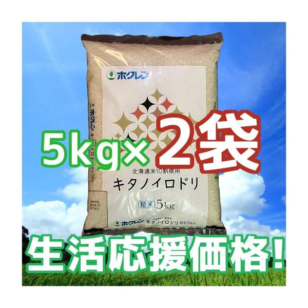 生活応援価格!! ホクレン キタノイロドリ 5kg×2袋 計10kg 精米 北海道産 ブレンド米 白米 お米