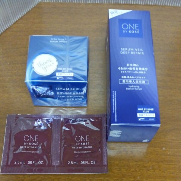 ONE BY KOSE 美容液セラムヴェール ディープリペア120ml 本体 セラムシールド40㌘2点セット オマケ付、サンプル