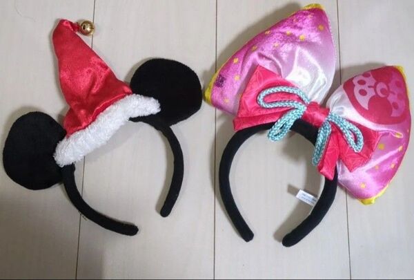 【処分価格】ディズニー カチューシャ ミニー 夏祭り ミッキー クリスマス 2点セット