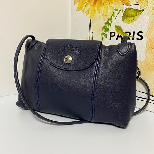 ☆美品☆ロンシャン ル プリアージュ キュイール ショルダーバッグ ポシェット レザー LONGCHAMP 値下げ交渉可能