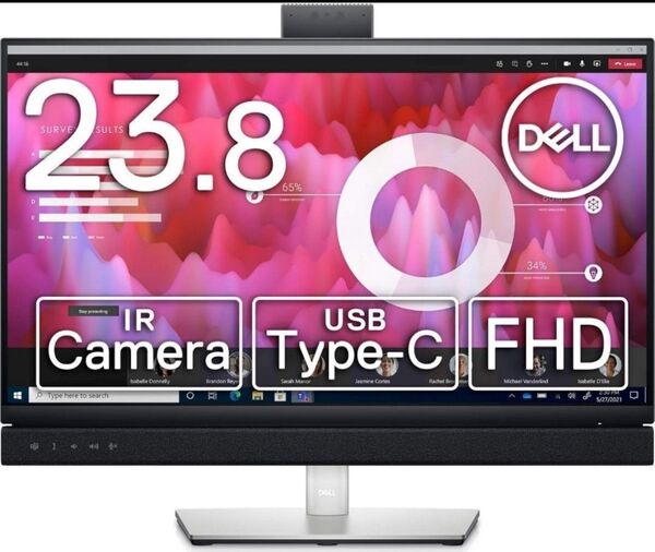 Dell 23.8インチディスプレイ C2422HE ビデオ会議 USB-C