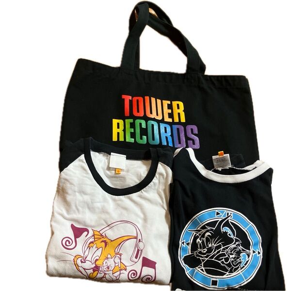 TOWER RECORDS トートバッグ、トムとジェリー ベースボールTシャツ 3点セット