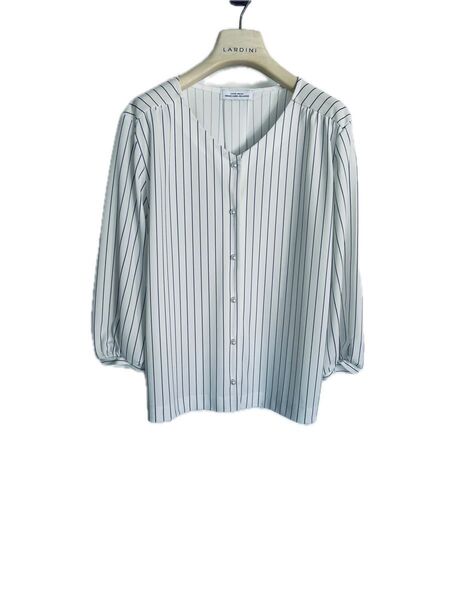UNITED ARROWS green label relaxing ストライプブラウス 七分袖 フリーサイズ トップス ブラウス