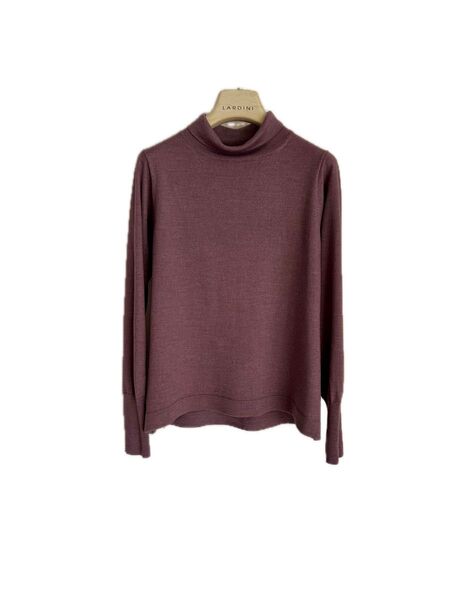 美品 ユナイテッドアロー タートルネックニット 淡いパープル 薄手ニット ウール75%シルク25%