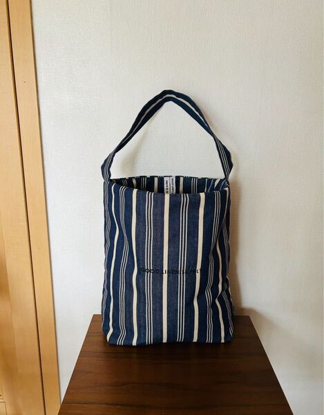 GOOD LINEN QUALITY ストライプ柄 トートバッグ 未使用 TEMBEA 人気 バッグ A4サイズ収納 軽量