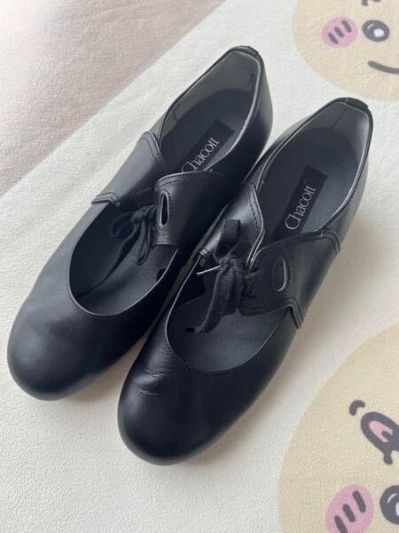 【美品】 Chacott チャコット サイズ23.1/2 タップダンス ブラック シューズ 黒