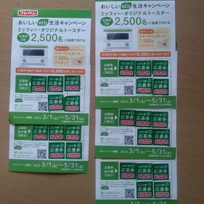 フジパン おいしいeco生活キャンペーン 応募券25枚 5口