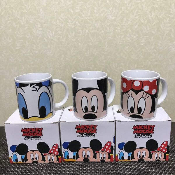 Disney 顔柄マグカップ ドナルド・ミッキー・ミニー