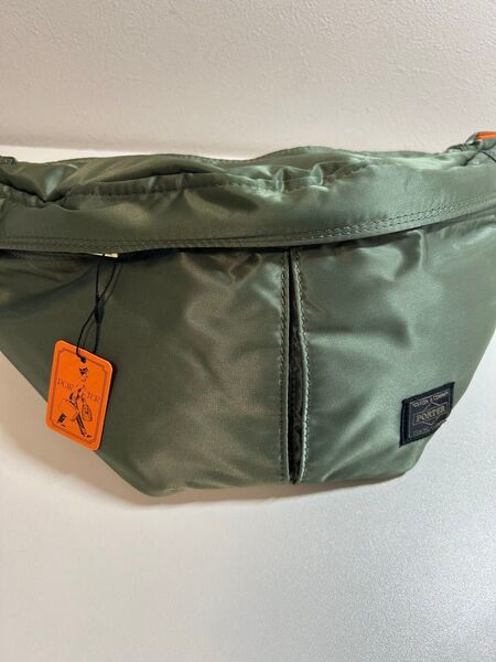未使用 PORTER ポーター タンカー ウエストバッグ セージグリーン L