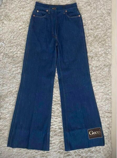 グッチ GUCCI パンツ デニムパンツ ジーンズ フレア ベルボトム ブーツカット ロゴ ボトムス レディース 20