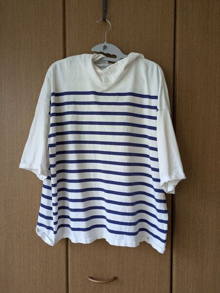 サニークラウズ フード付き ボーダー トップス tシャツ 3L