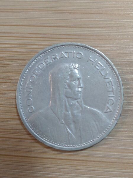 〈本物の銀貨です〉スイス 5フラン銀貨 ウィリアム・テル