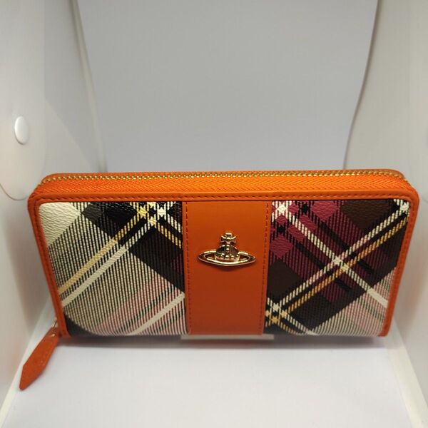 356オレンジヴィヴィアンウエストウッド Vivienne Westwood 長財布 新品未使用アウトレット ラウンドファスナー