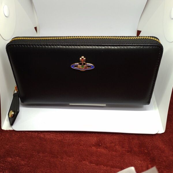 324黒ヴィヴィアンウエストウッド Vivienne Westwood 長財布 新品未使用アウトレット ラウンドファスナー