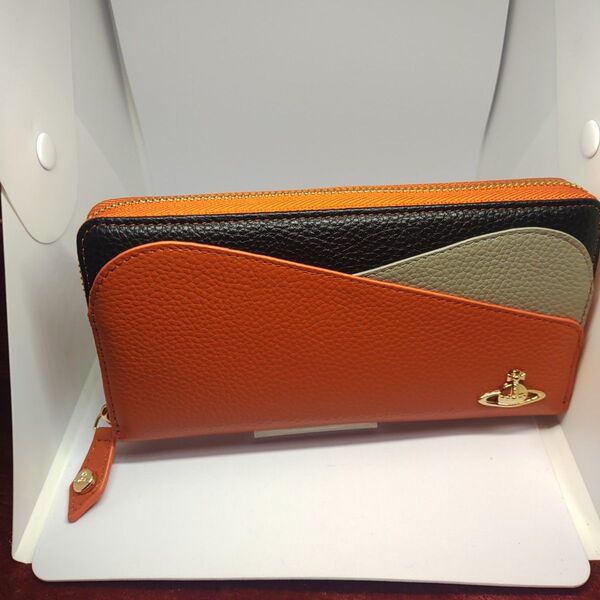 357オレンジヴィヴィアンウエストウッド Vivienne Westwood 長財布 新品未使用アウトレット ラウンドファスナー