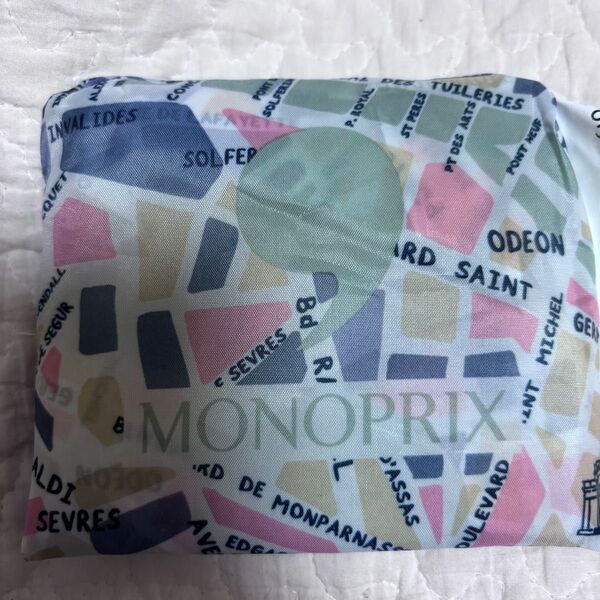 新品 フランススーパーマーケット モノプリ エコバッグ トートバッグ エコバック かばん パリの地図柄 MONOPRIX