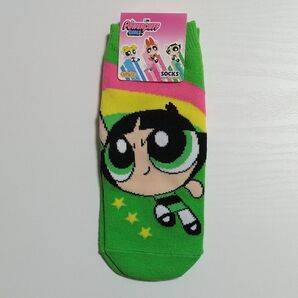 【新品】パワーパフガールズ バターカップ 靴下 キャラックス 緑 キャラクター 23~25cm