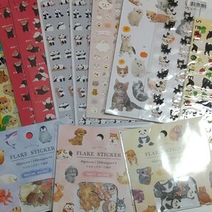動物 シール シートシール フレークシール 猫 パンダ かわいい まとめ売り