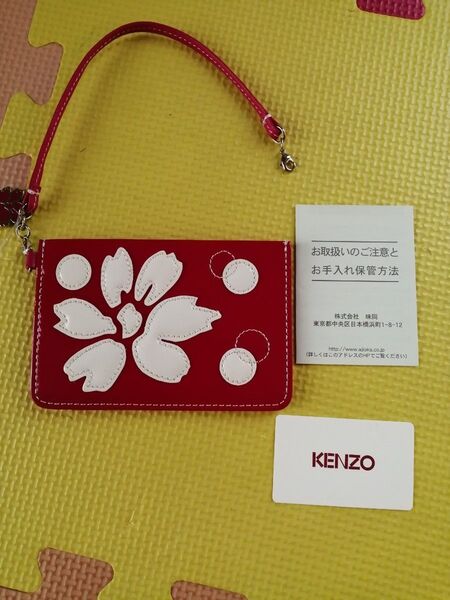 値下 未使用 ケンゾーKENZO 定期入れ 赤 日本製 パスケース カードケース 即発送