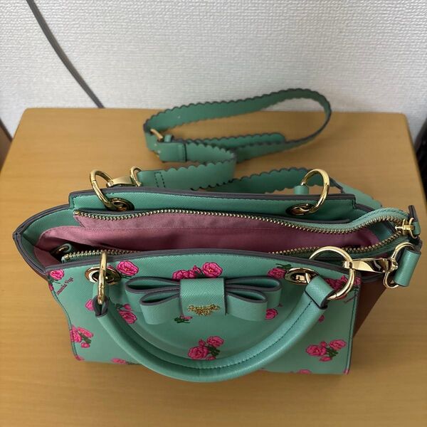 Samantha Vega ハンドバッグ リボンモチーフ ミントグリーン