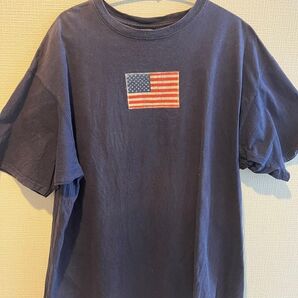 アメリカ国旗 Tシャツ ネイビー 古着
