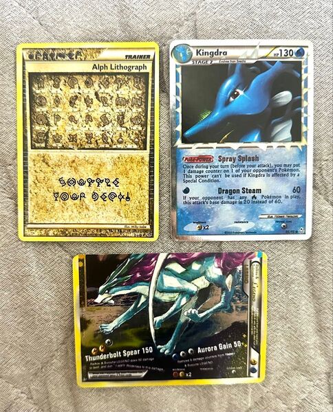 ポケモンカード 英語版 よみがえる伝説 アルフの石版 キングドラ ライコウ&スイクン まとめ売り ポケモンカードlegend