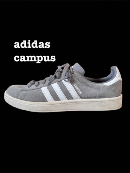adidas campus ローカットスニーカー グレー キャンパス 27.5cm