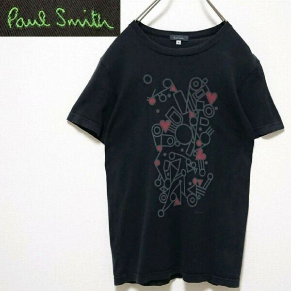 Paul Smith ポールスミス フロント プリント ブラック 半袖 Tシャツ