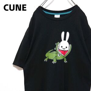 希少 キューン ワニ ウサギ ロゴ ブラック 半袖 Tシャツ