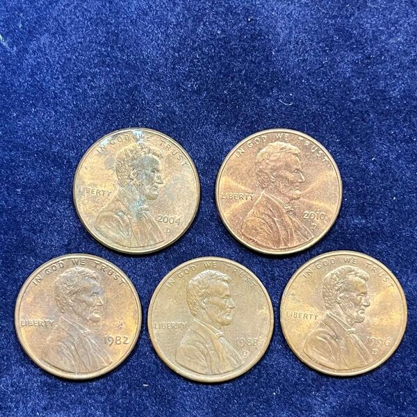 リンカーン硬貨 アメリカ リンカーンの胸像 5枚セット コレクション