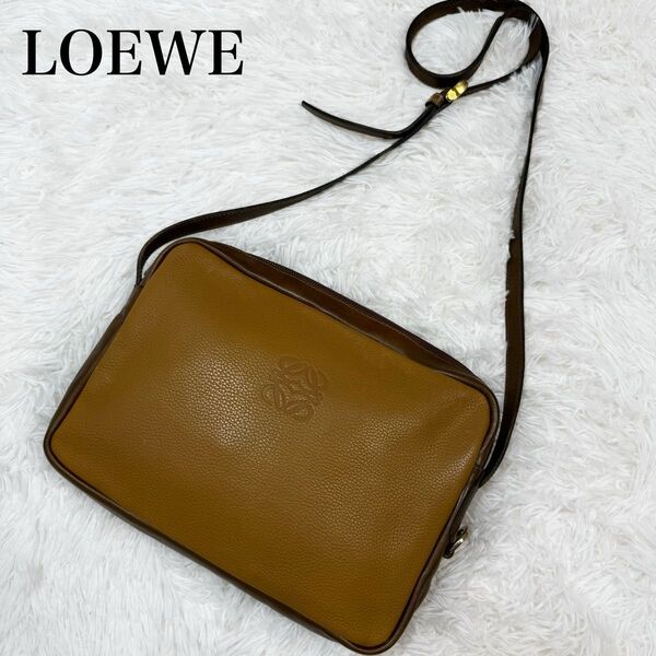 超美品!LOEWE ロエベ アナグラム ショルダーバッグ 斜めがけ レザー ヴィンテージ