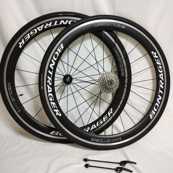 【極美品】Bontrager Aeolus comp5 TLR 前後ホイールセット リムブレーキ【スプロケ付】