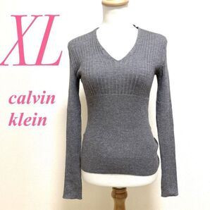 カルバンクライン Vニットラメセーター【XL】
