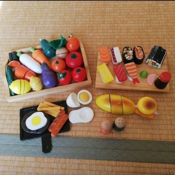 木製おままごとセット 寿司・果物・野菜・キッチン