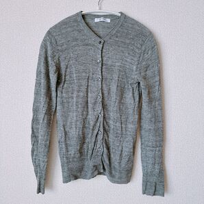 backnumber 長袖リネン100%カーディガン グレー Sサイズ