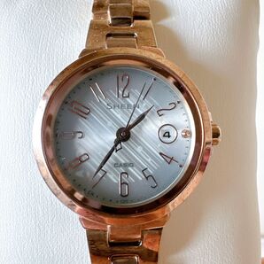 【稼動品】CASIO SHEEN SHW-5100 腕時計 タフソーラー ピンクゴールド