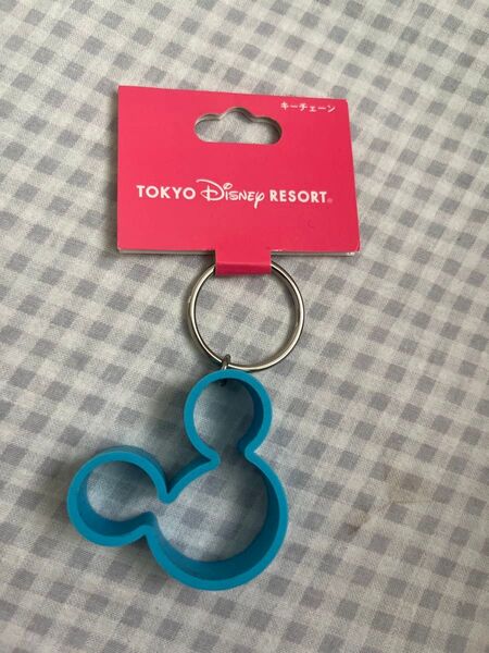 ディズニー ミッキーマウス キーホルダー ターコイズブルー 未使用