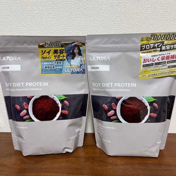 ULTORA ウルトラ ソイダイエット プロテイン プレミアム ココア風味 500g 2袋