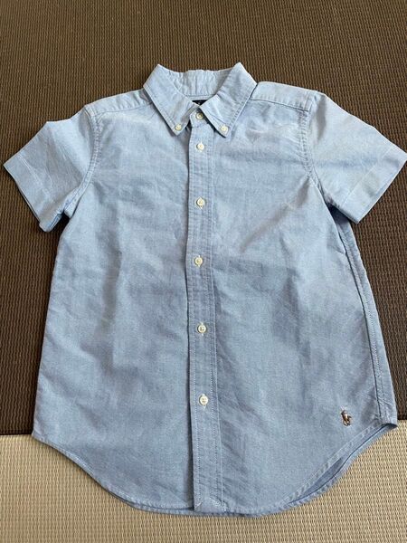 【美品】ラルフローレン 半袖 シャツ 120 ブルー 青 ボタン