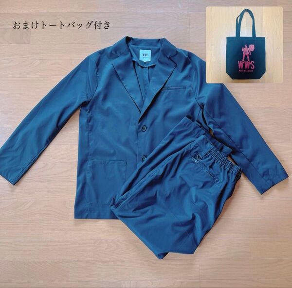 WWS work wear suit 黒 スーツ メンズ xl 4L ズボン ワークウェアスーツ ジャケット セットアップ