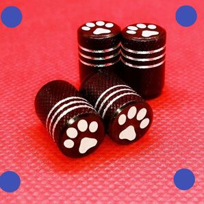 ①肉球模様 エアバルブキャップ4個セット