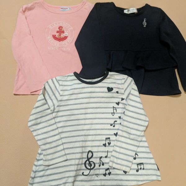 ミキハウス 音符 ロンT 長袖 カットソー まとめ売り 110