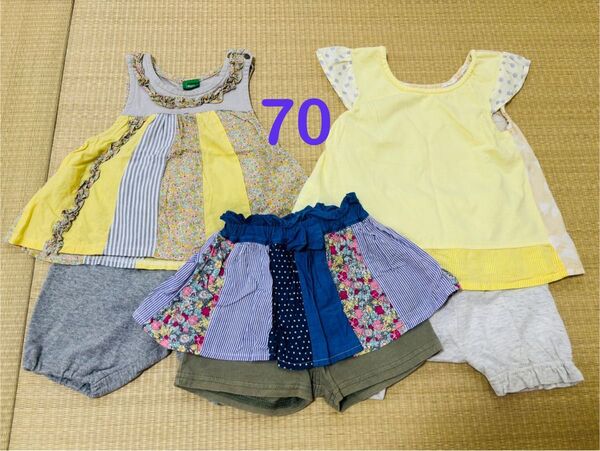 【まとめ売り】 RAG MART セットアップ 70 女の子 ベビー 子供服 夏 チュニック