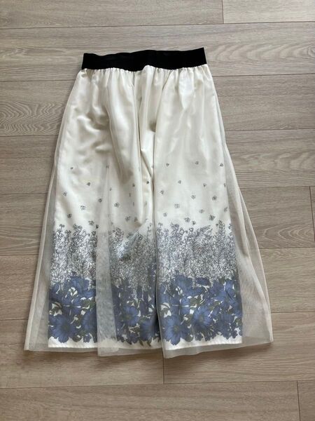 【GLOBAL WORK】チュールスカート 花柄 M