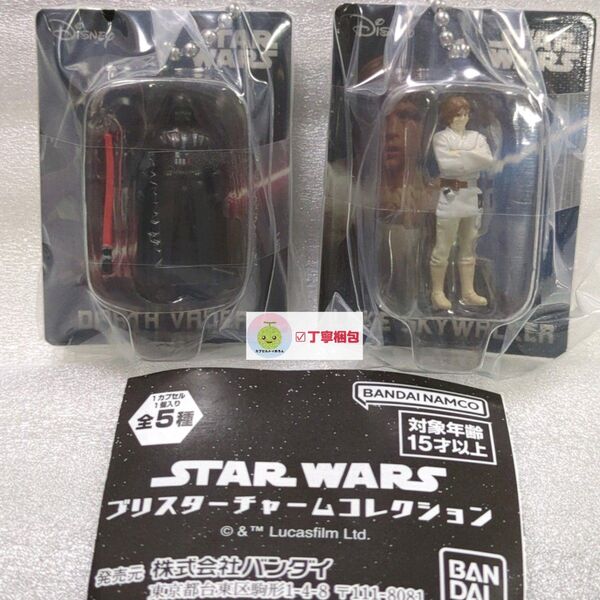 2個セット STAR WARS ブリスターチャームコレクション Darth VaderLuke Skywalker